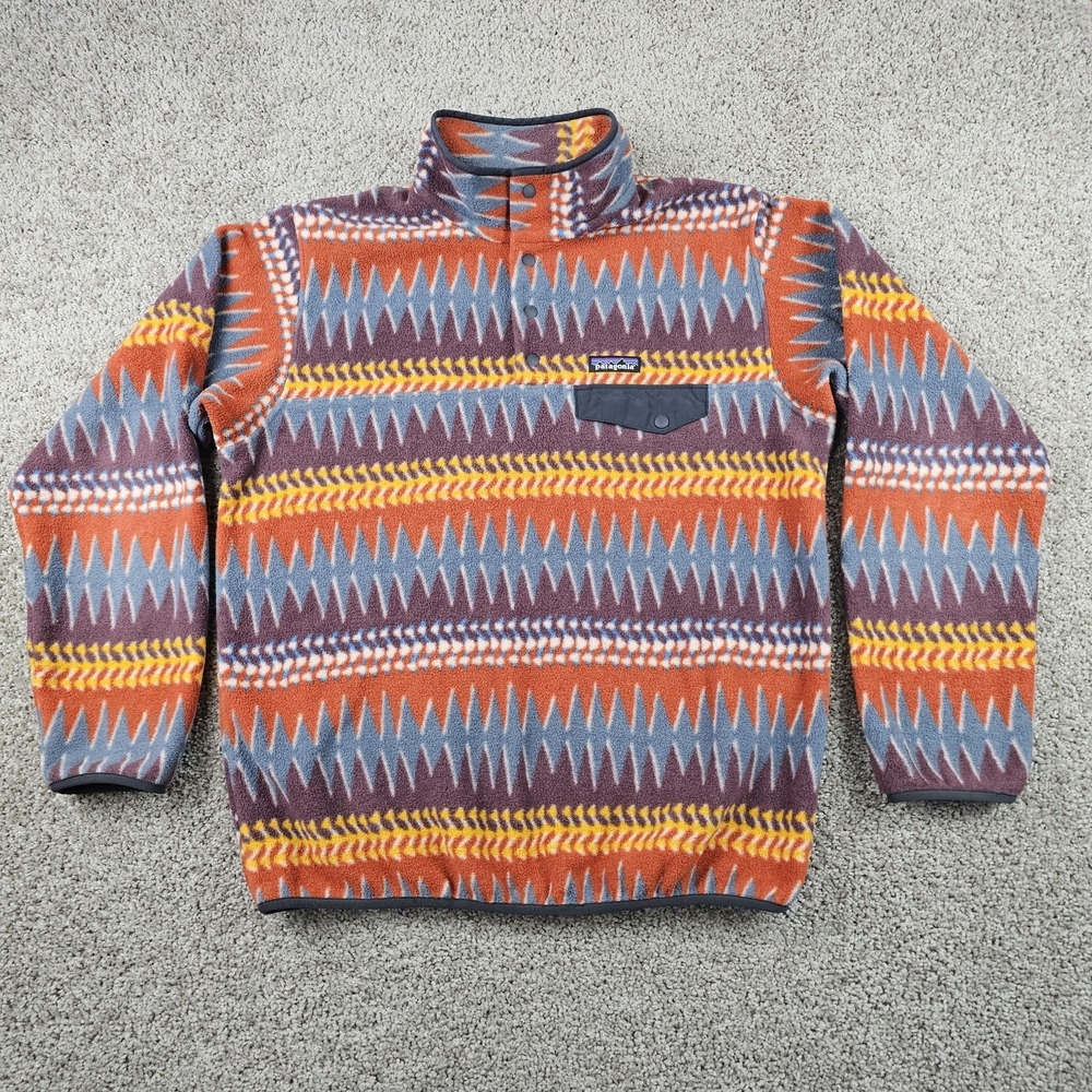 Patagonia Synchilla Pullover Womens Large Snap-T Fleece Laughing Waters Aztec